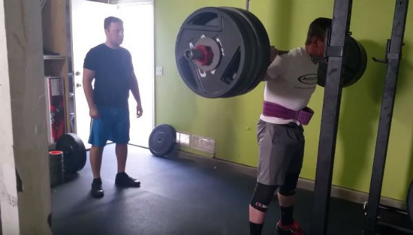 Squatting 500 pounds on an ohio rogue bar with a sports hernia