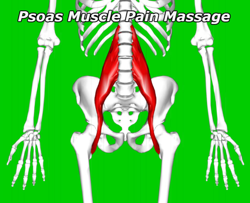 red and tender area requiring a psoas muscle pain massage
