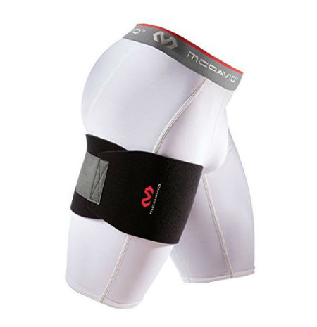 sports hernia wrap designed to go around the upper thigh
