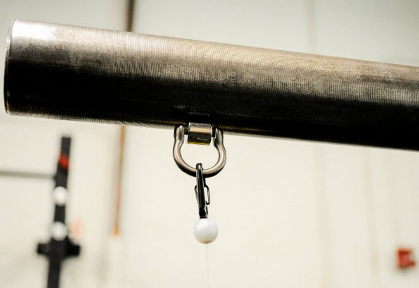 OpenBarbell roller hook attachment to prevent over-wind when lifting and utilizing VBT
