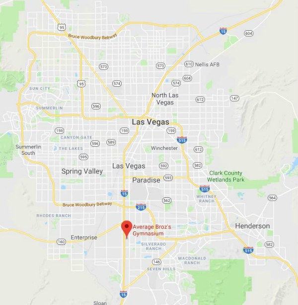 Location of Average Broz Weightlifting and Powerlifting Gym in South Las Vegas