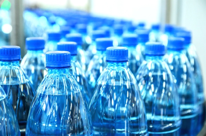 Large amount of bottled water