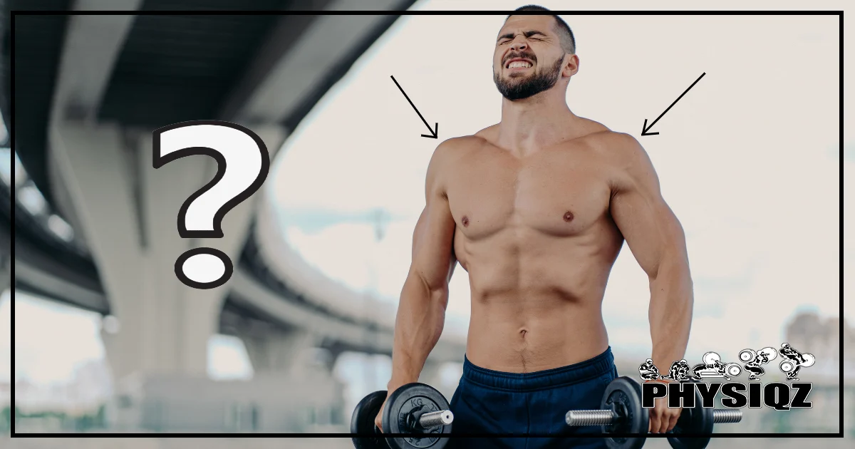 A man is doing dumbbell flys under a bridge since he's trying to overcome his bad shoulder genetics.