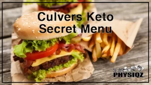 On a wooden surface, two pieces of burgers made with beef patty, lettuce, tomatoes, bacon and cheese and placed on a brown paper, and beside the burgers is a small bag of fries, makes dieters wonder if there is a low carb version of the meal in Culvers keto menu.