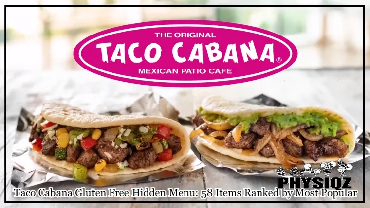 Two Taco Cabana tacos are sitting on top of foil on a wooden table where the one on the left has corn, onions, beef, and red peppers while the one right has lettuce, onions, cheese and beef but if the tortillas were removed, they'd be a Taco Cabana gluten free option.