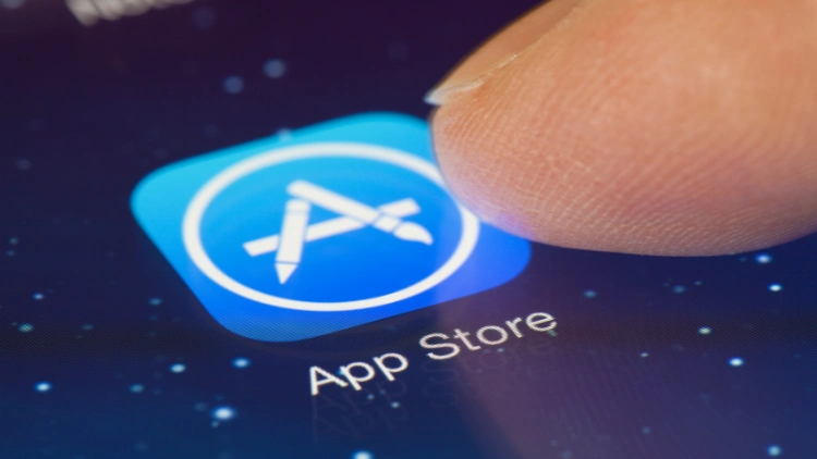 App store app icon with a finger tip that is ready to press the app.
